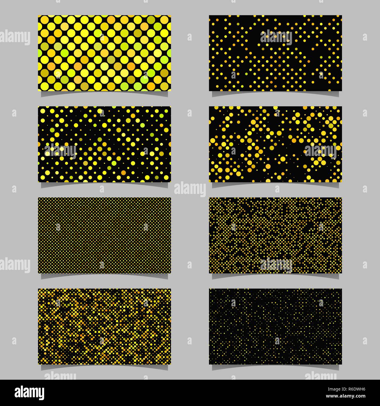 Abstract circle pattern mosaic card background template set - vector ...