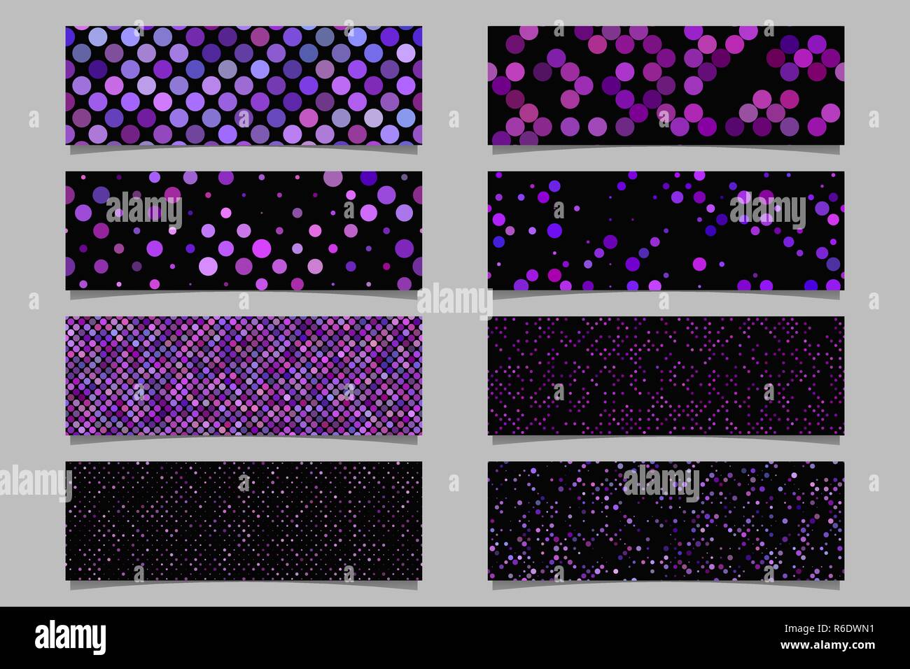 Circle pattern banner background set vector template designs Stock ...