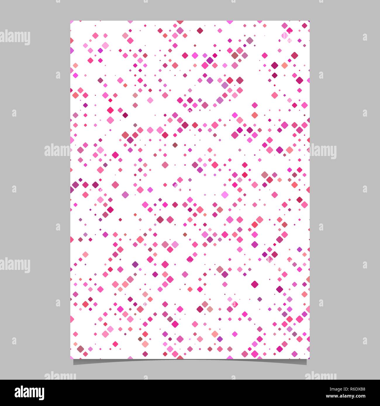 Pink square pattern brochure template - vector document background ...