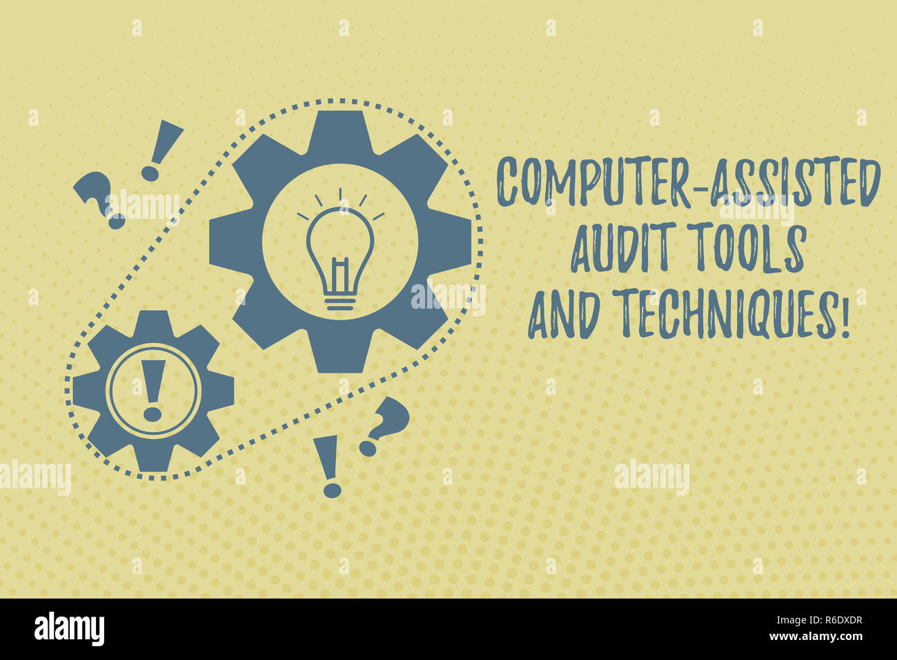 Writing note showing Computer Assisted Audit Tools And Techniques. Business  photo showcasing Modern auditing applications Chain Surrounding Big and Sm  Stock Photo - Alamy