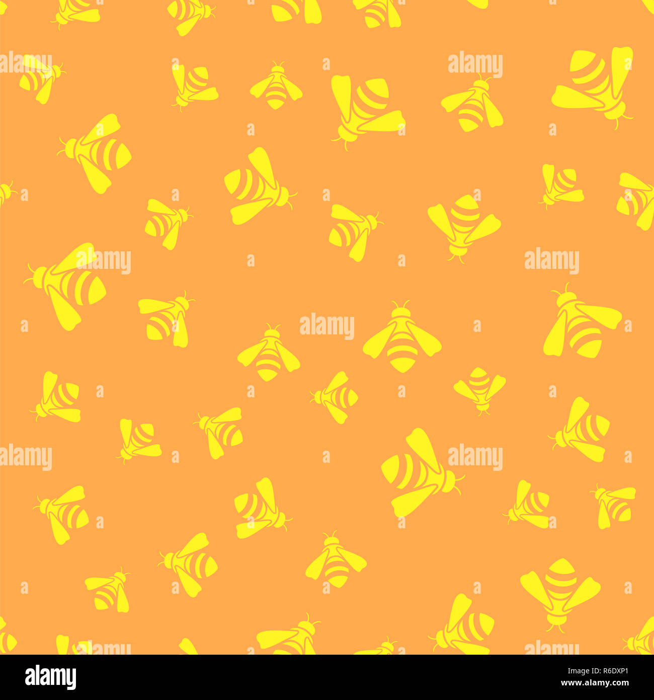 Yellow Bee Seamless Pattern Stock Photo - Alamy