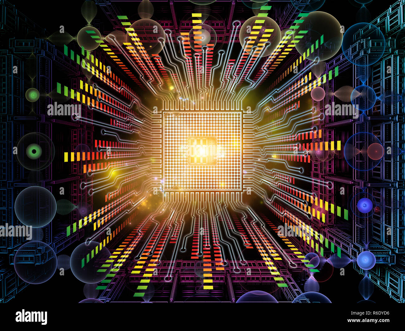 Glow of Digital Processor Stock Photo Alamy