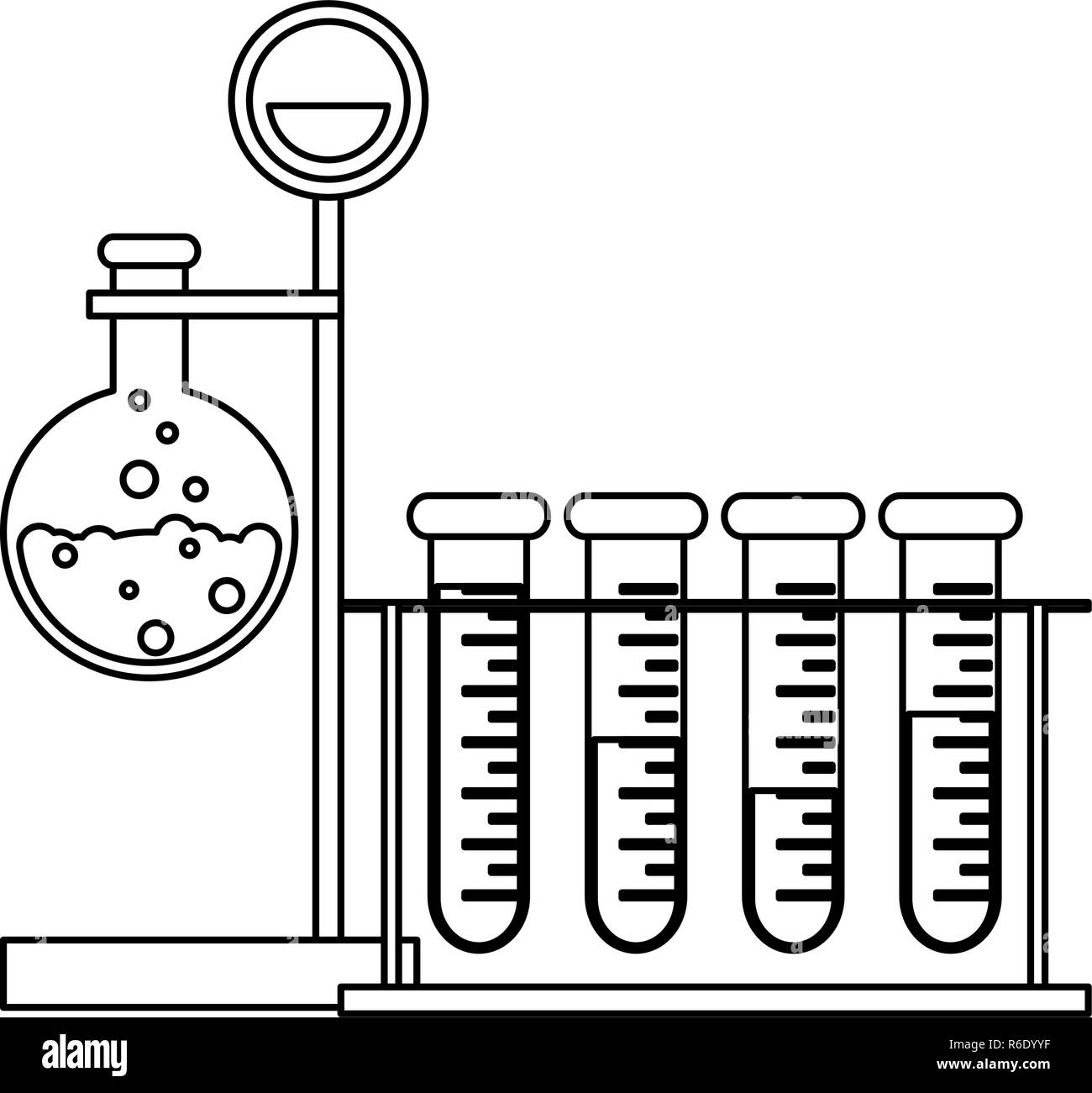 Science experiments and investigation black and white Stock Vector ...
