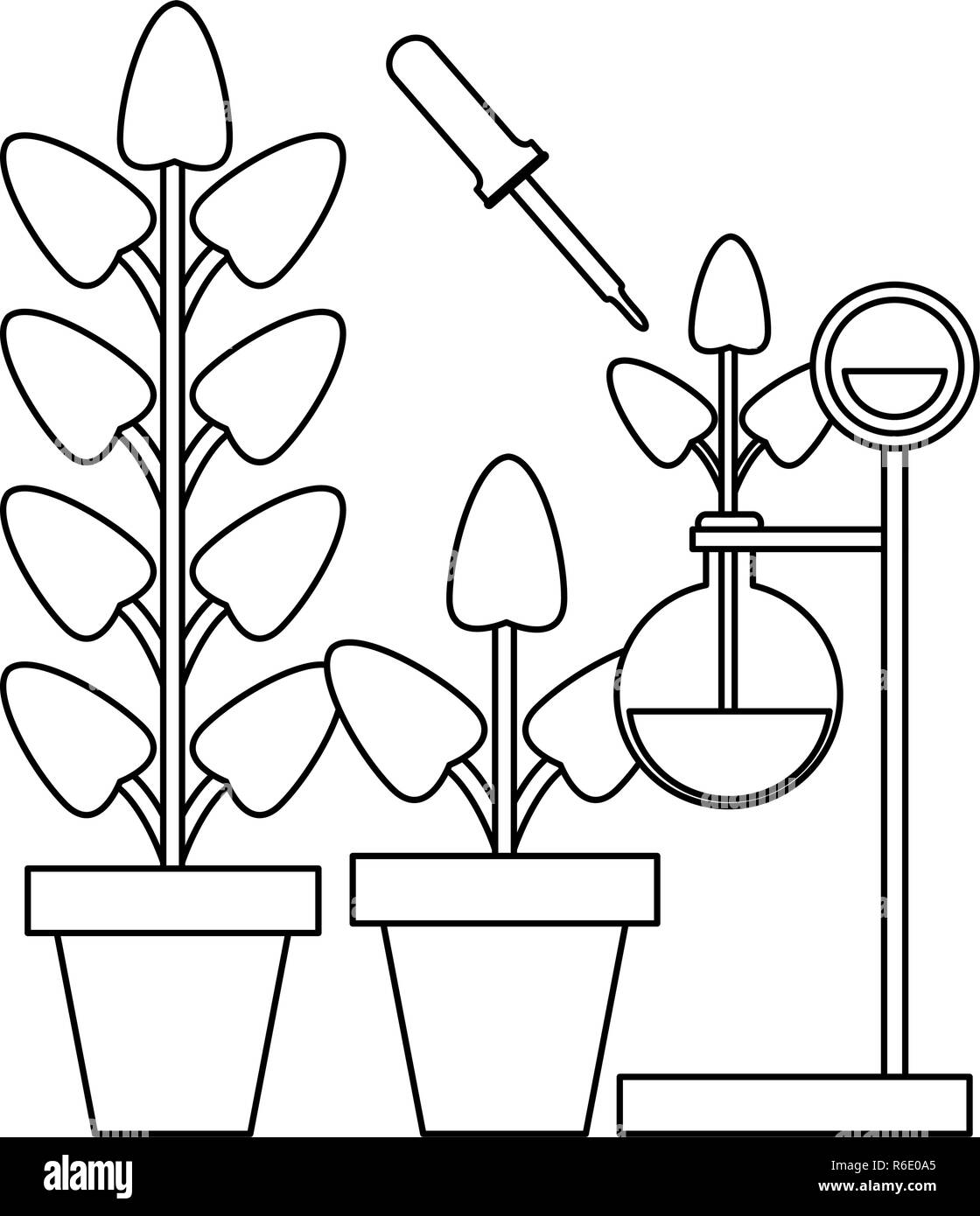 Science experiments and investigation black and white Stock Vector ...