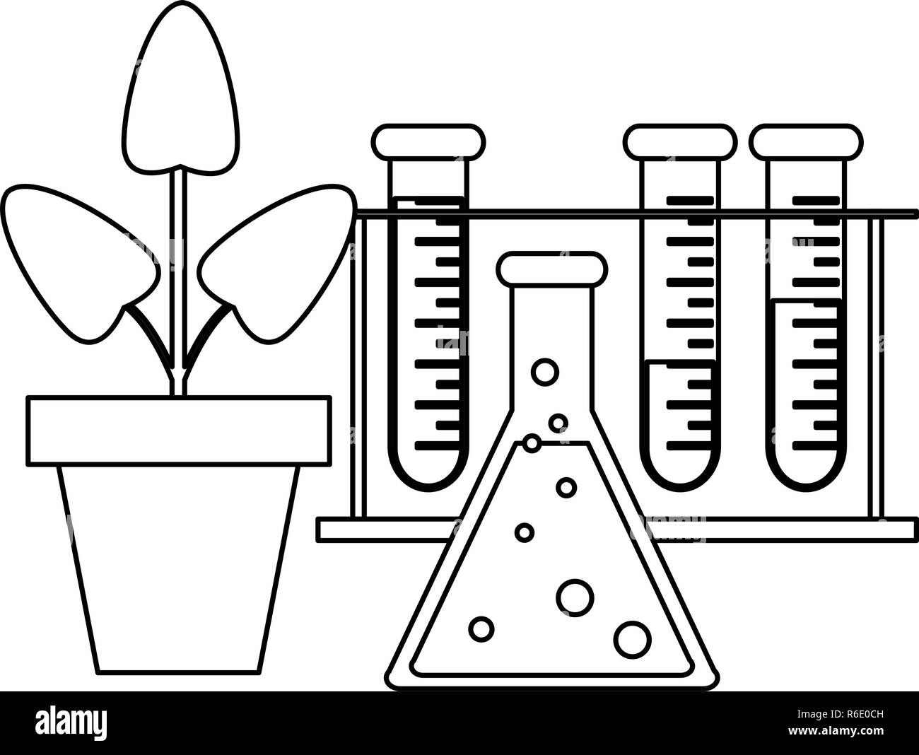 Science experiments and investigation black and white Stock Vector ...