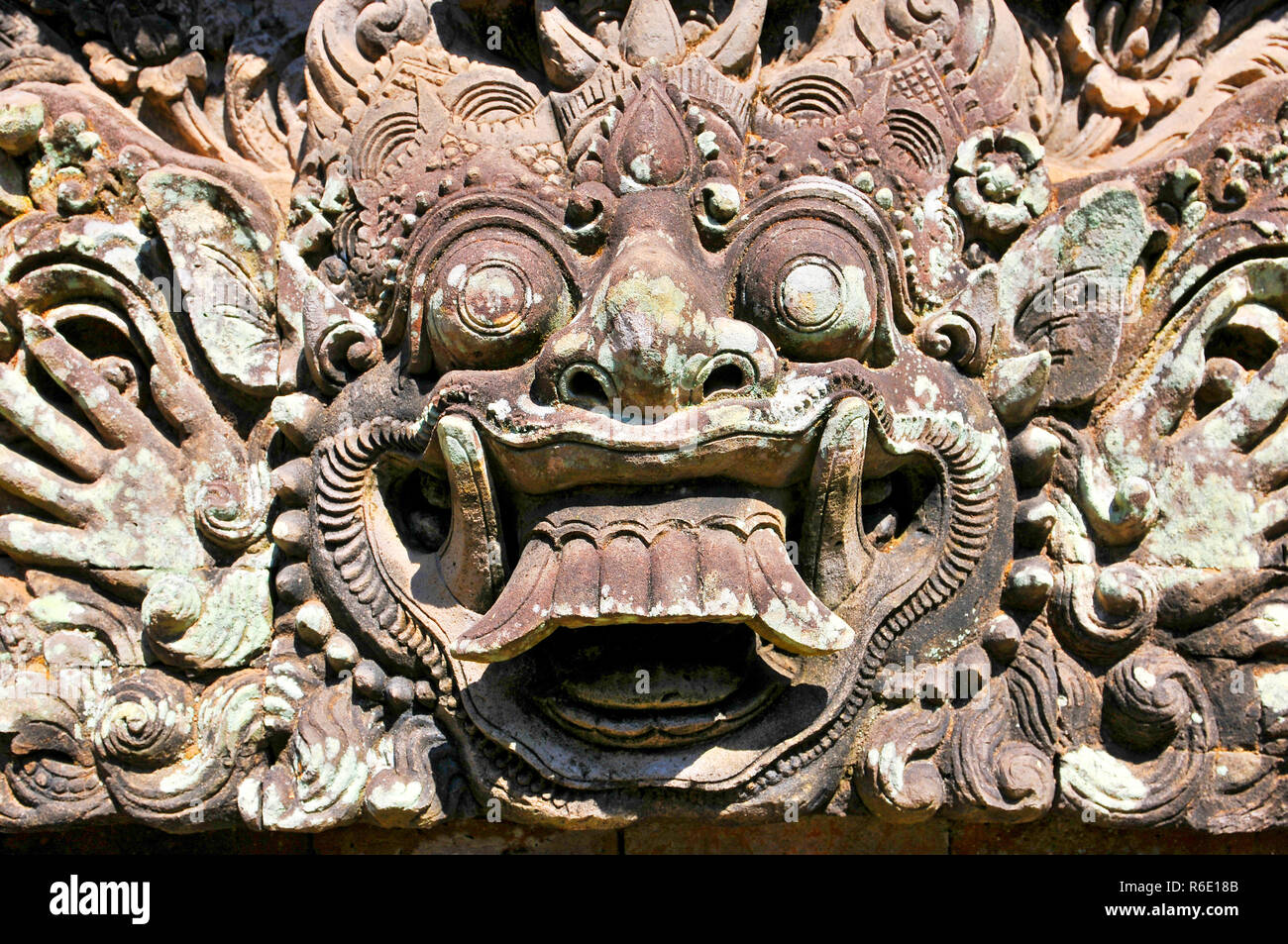 Carvings Depicting Demons, Gods And Balinese Mythological Deities Can Be Found Throughout The Pura Dalem Agung Padangtegal Temple In The Monkey Forest Stock Photo