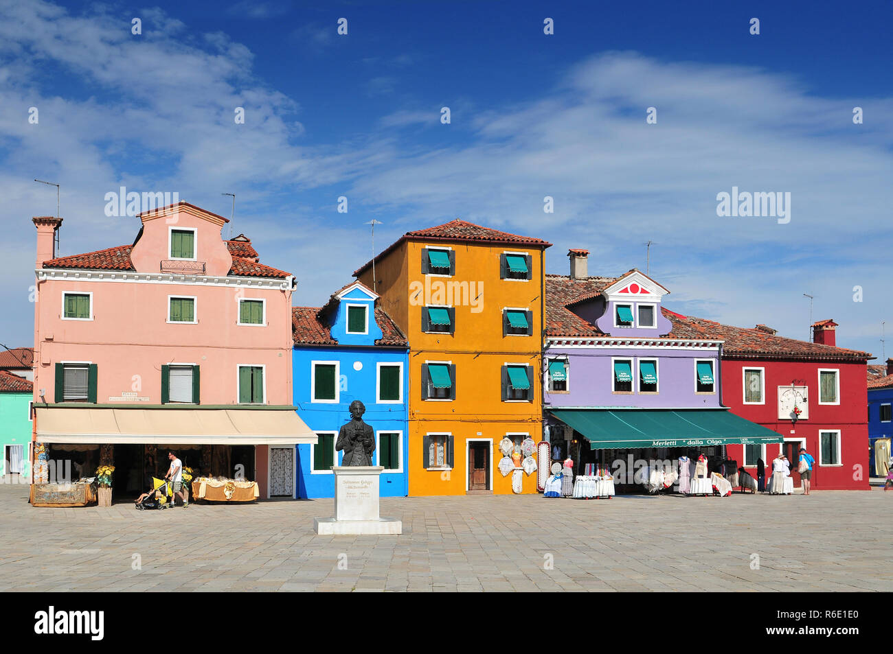 Piazza Baldassare Galuppi Burano Island Italy Stock Photo