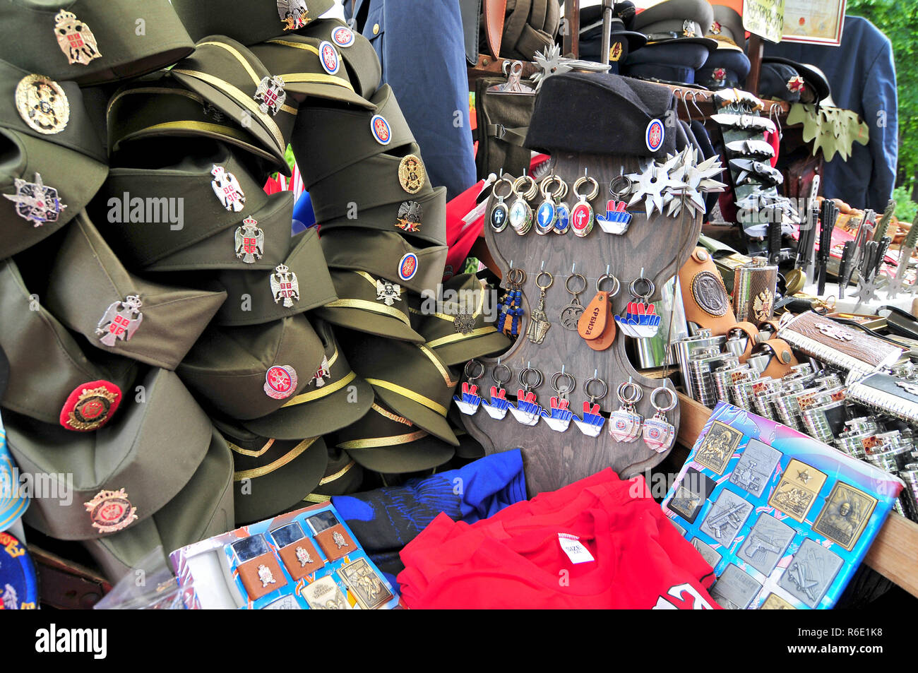 Traditional Hat And Souvenirs From Serbia Belgrade Stock Photo - Alamy