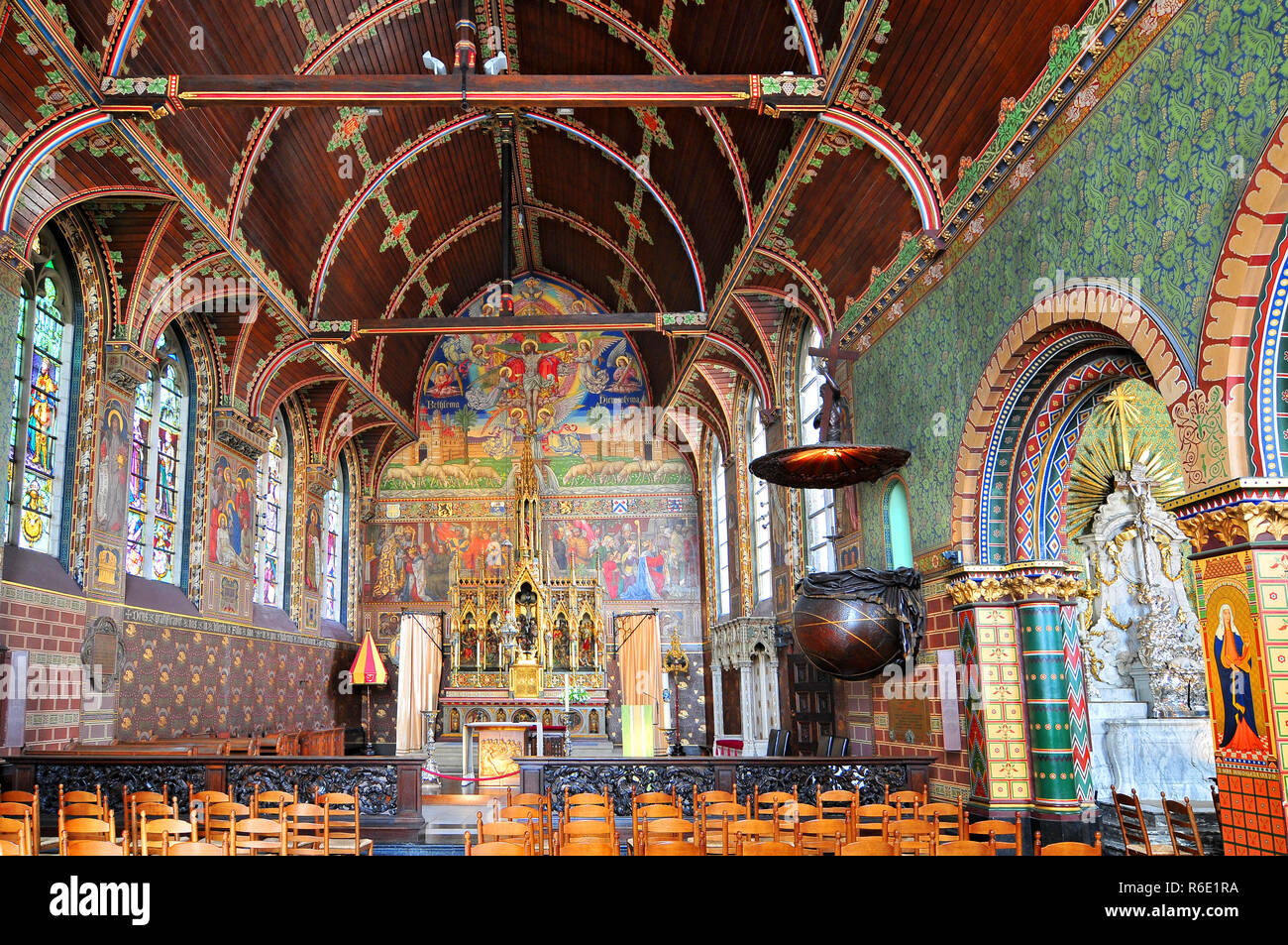 Interior Of Basilica Of The Holy Blood In Bruges, Flemish Region Of Belgium Stock Photo Alamy