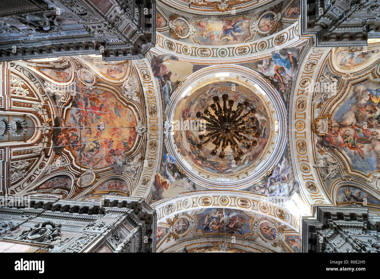 Fresco Ii Trionfo Di Santa Caterina By Filippo Randazzo From Ceiling Of Baroque Church Chiesa Di Santa Caterina In Palermo Italy Stock Photo