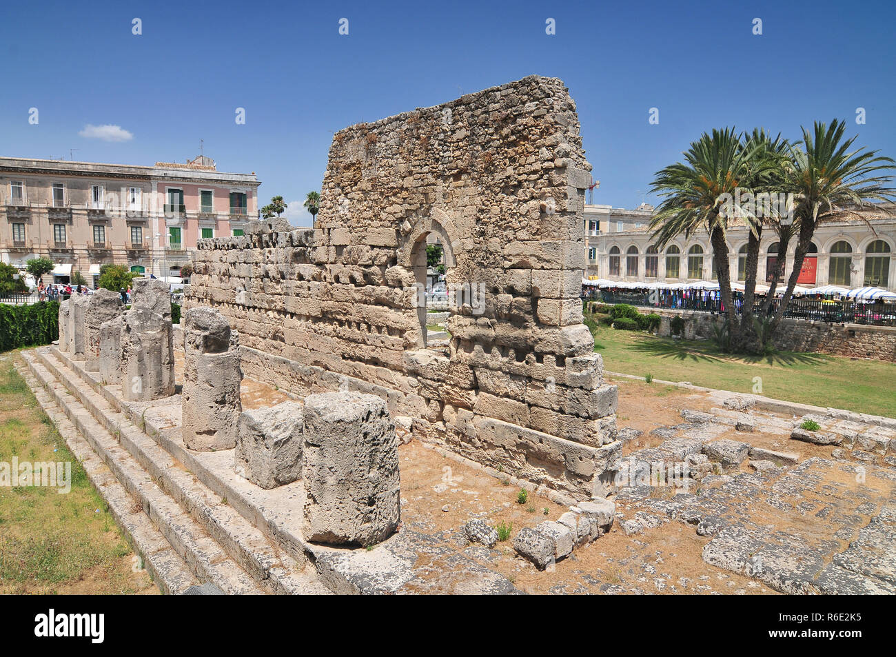 Apollo'S Temple In Siracusa Sicily Italy Stock Photo
