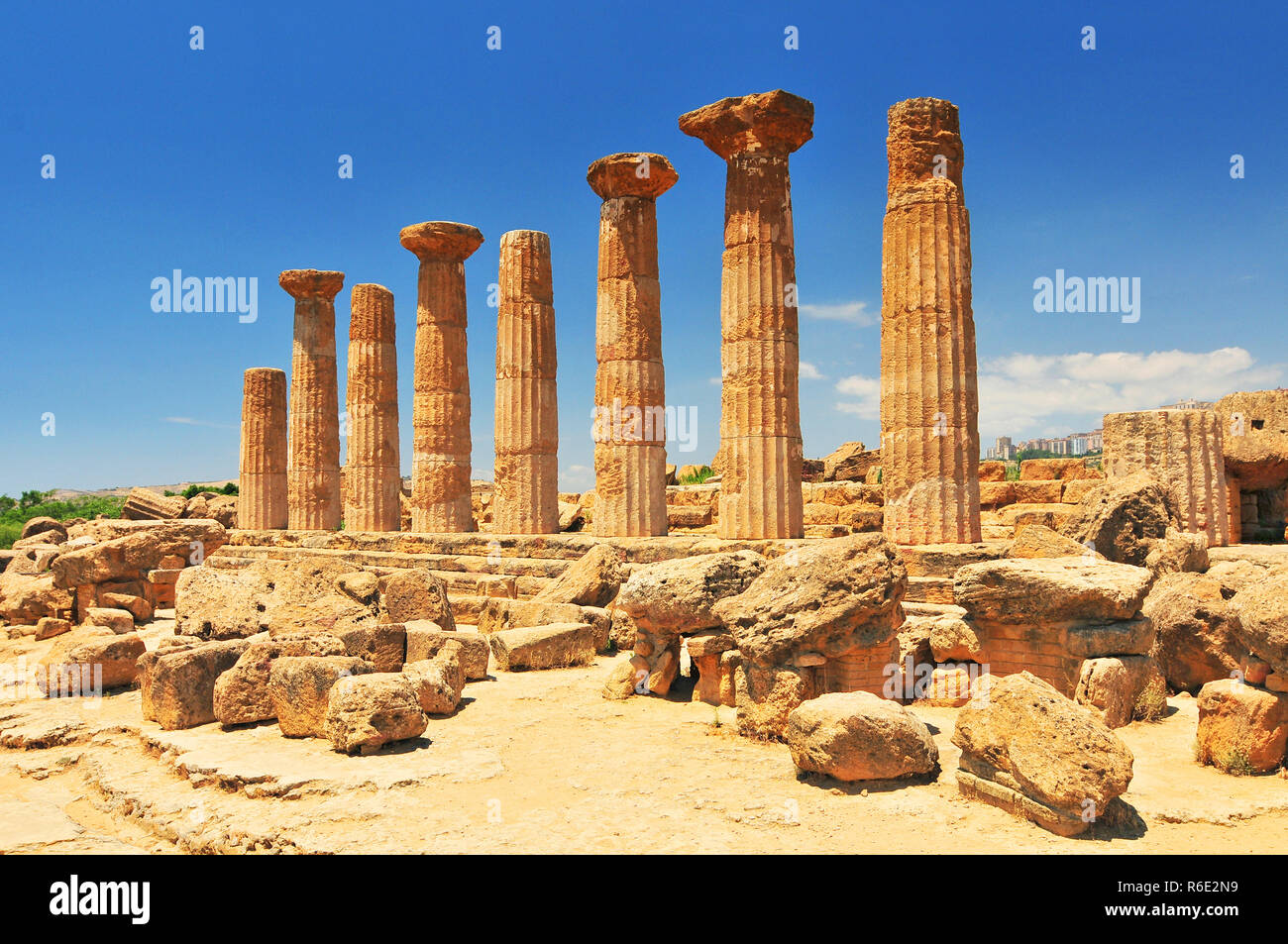 Ercole Temple In The Valley Of The Temples Agrigento Sicily Island Italy Stock Photo
