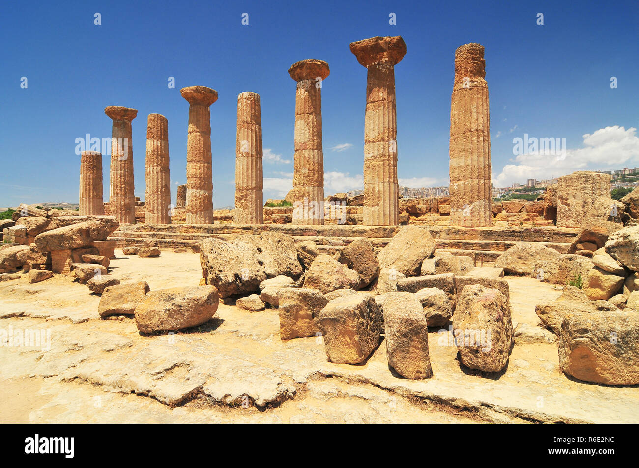 Ercole Temple In The Valley Of The Temples Agrigento Sicily Island Italy Stock Photo