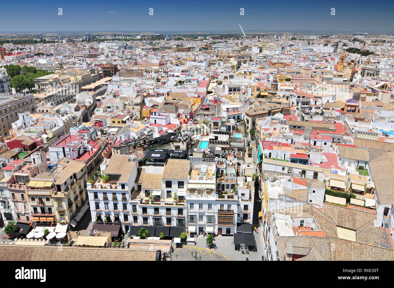 Spain, Seville, Elevated Cityscape From The Cathedral Belltower Stock Photo