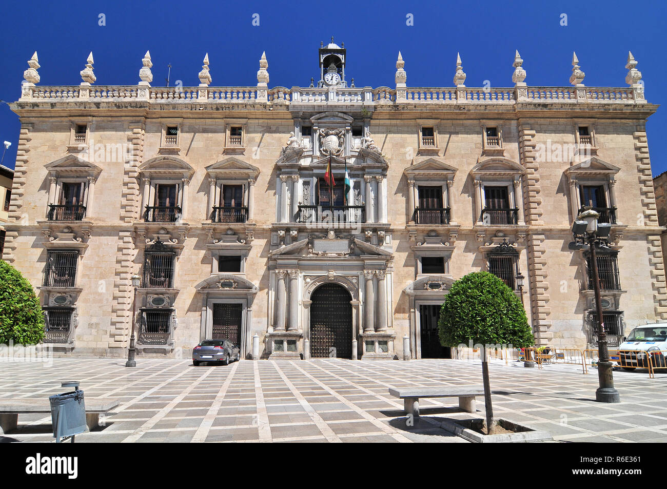 Facade Of The Real Chancillería De Granada, Plaza Nueva, Granada, Andalusia, Spain Stock Photo