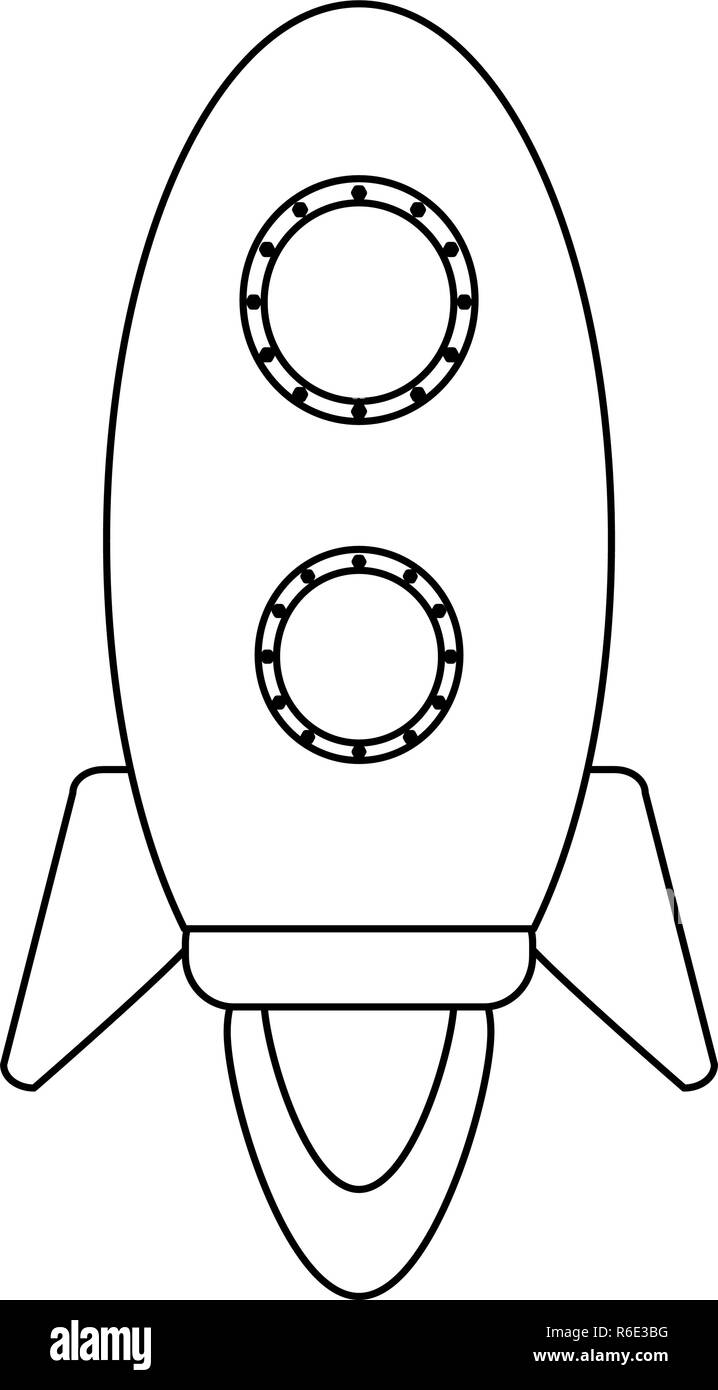 Rocket taking off symbol black and white Stock Vector Image & Art - Alamy