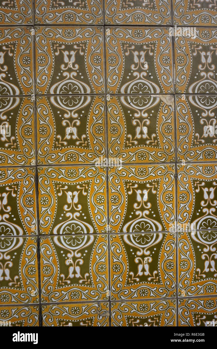 Lisbon / Portugal May 2017 Portuguese traditional painted tinglazed