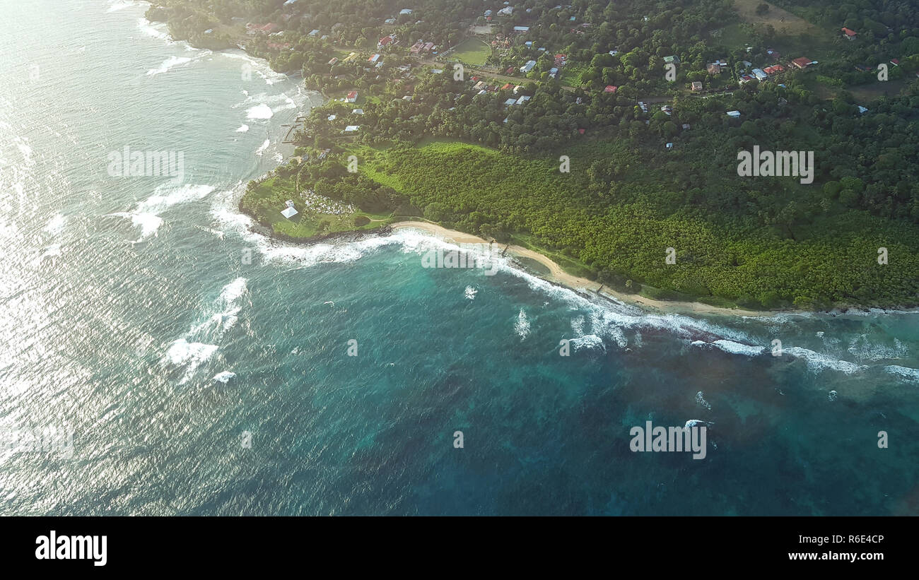 Landspace of tropical island aerial drone view Stock Photo