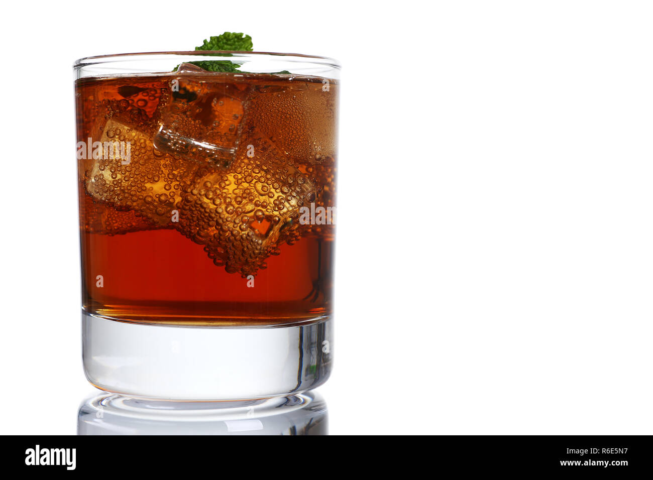 Cocktail whiskey cola with ice Stock Photo Alamy