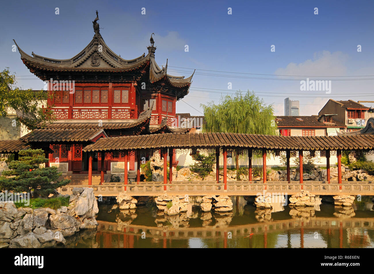 View Of The Pavilion Of Listening To Billows, Yu Garden Or Yuyuan Garden An Extensive Chinese Garden Located Beside The City God Temple In The Northea Stock Photo
