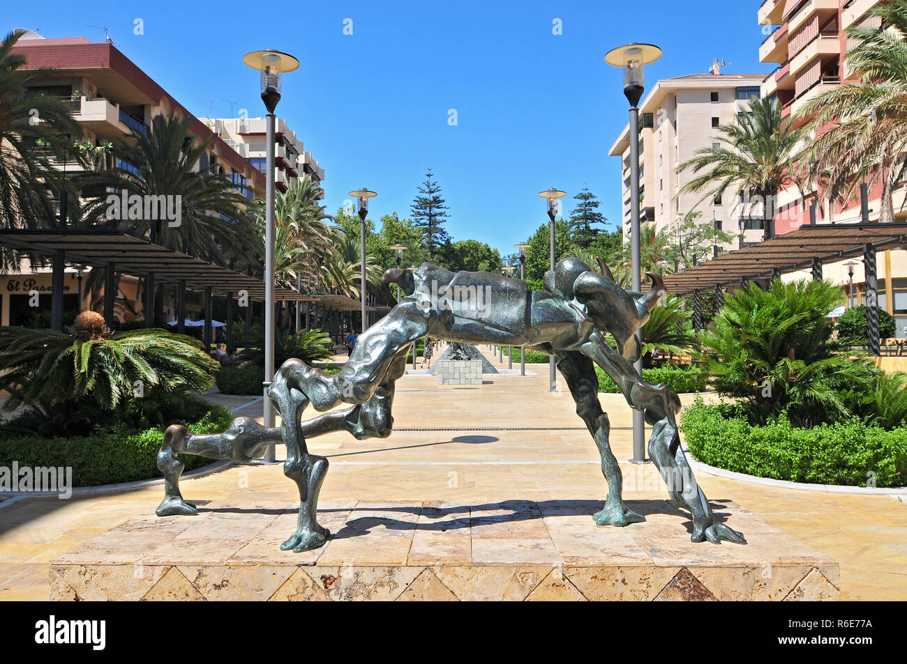 Cosmic Elephant Statue By Salvador Dali, Avenida Del Mar In Marbella, Andalucia, Malaga Province, Spain Stock Photo