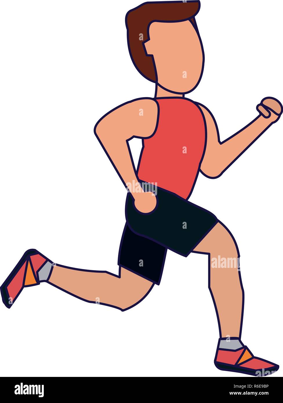 Fitness man running blue lines Stock Vector Image & Art - Alamy
