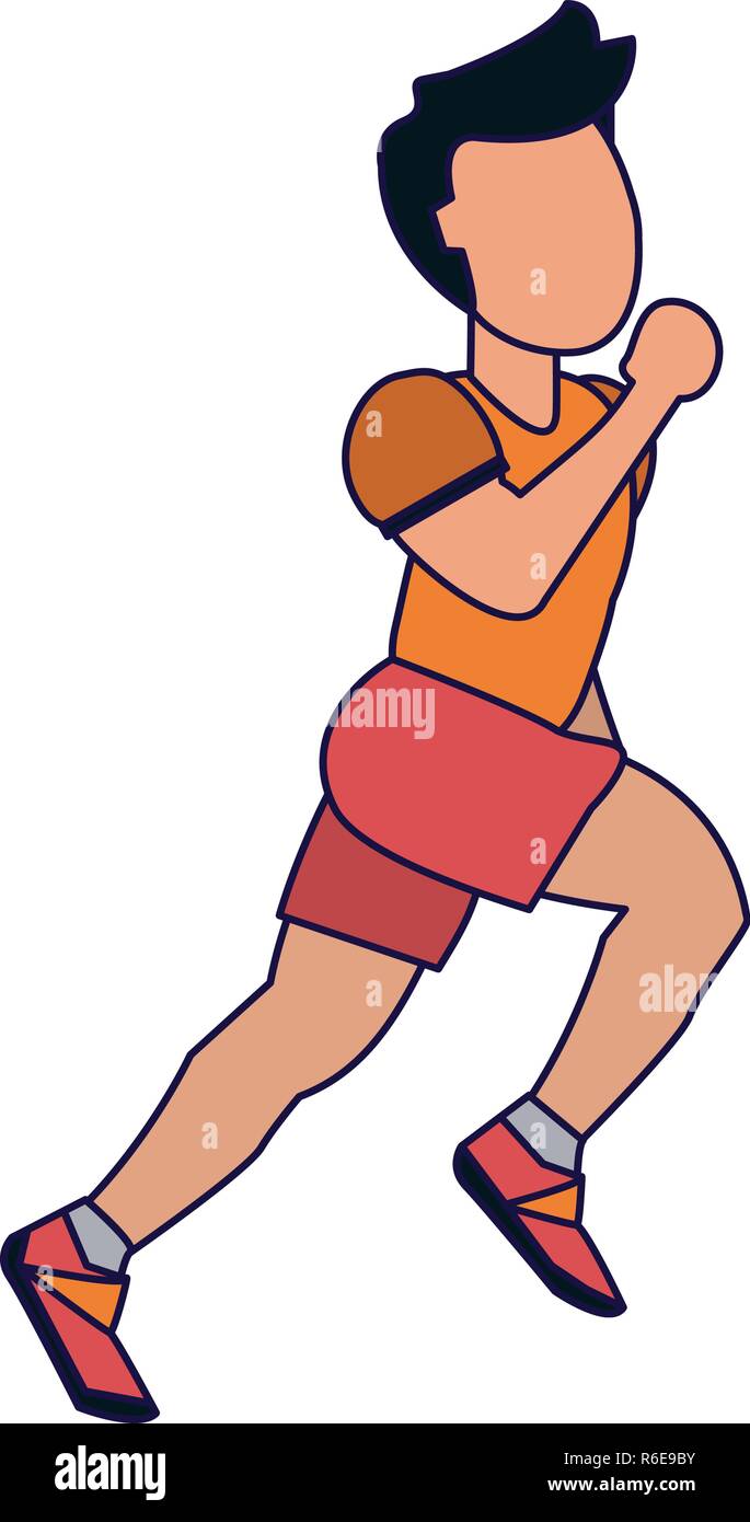 Fitness man running blue lines Stock Vector Image & Art - Alamy