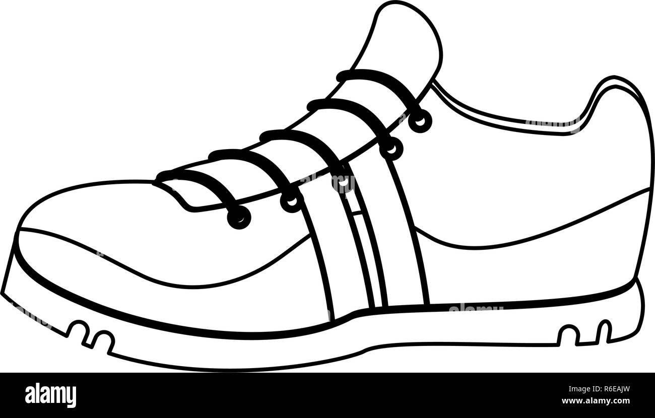 Sport running shoe black and white Stock Vector Image & Art Alamy