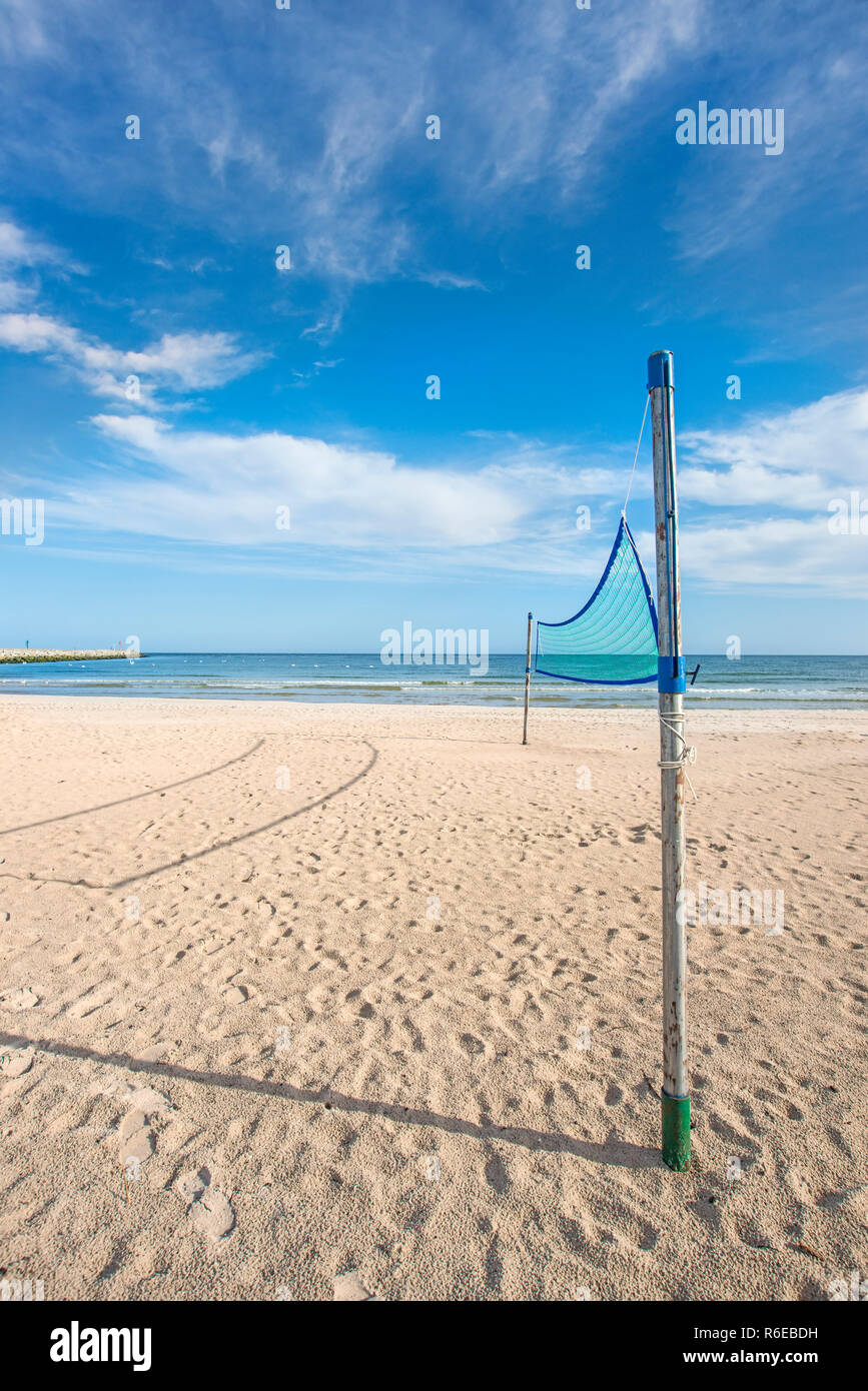 Beach-Volleyball, Field At The Baltic Sea Stock Photo