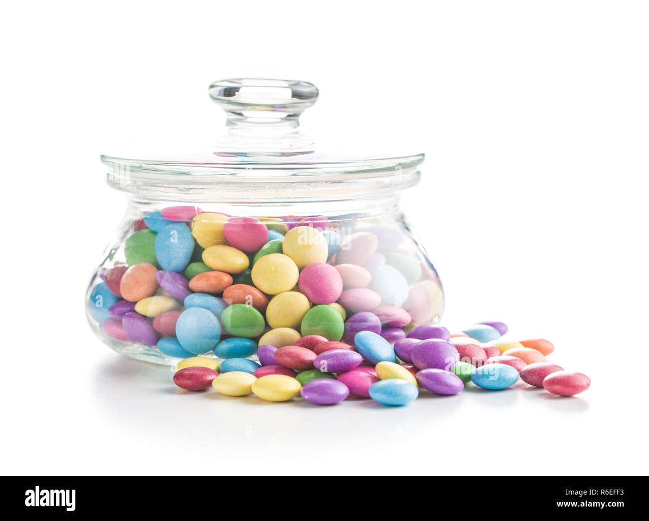 Colorful chocolate candies in jar Stock Photo Alamy