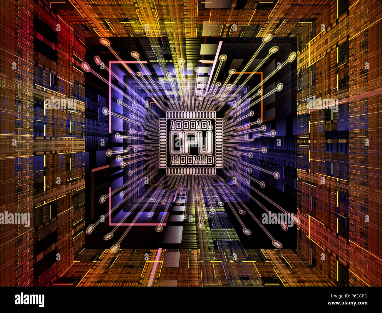Inner Life of Digital Processor Stock Photo Alamy