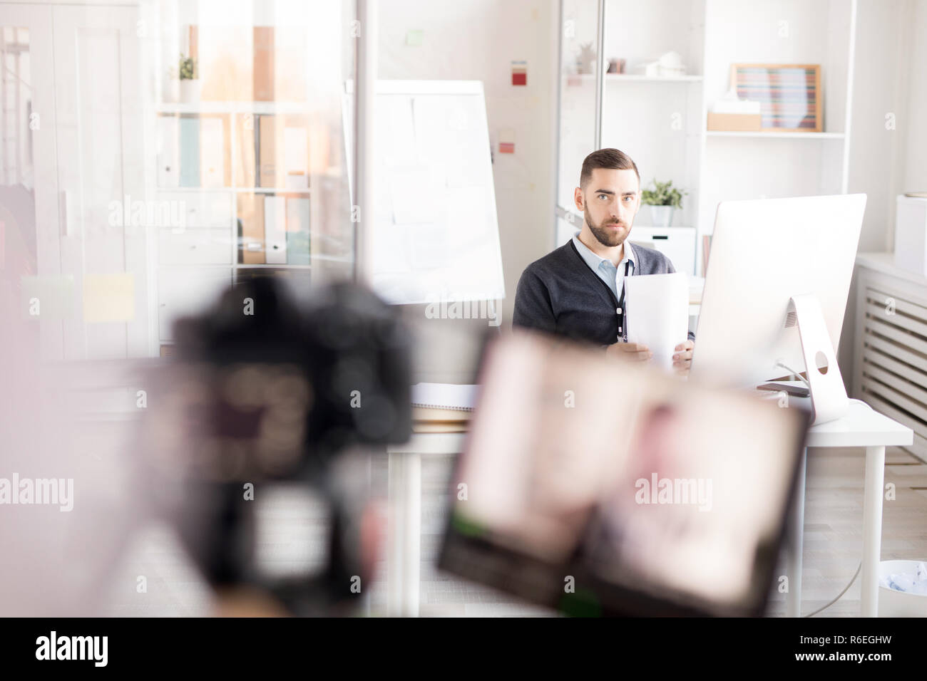Office Worker Posing Stock Photo