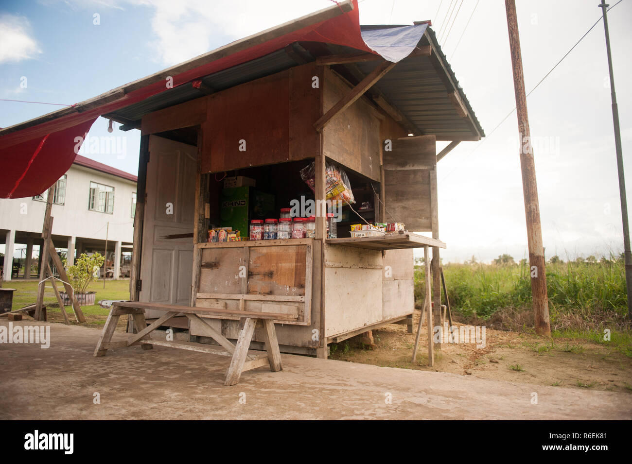 A small wooden village shop Stock Photo - Alamy