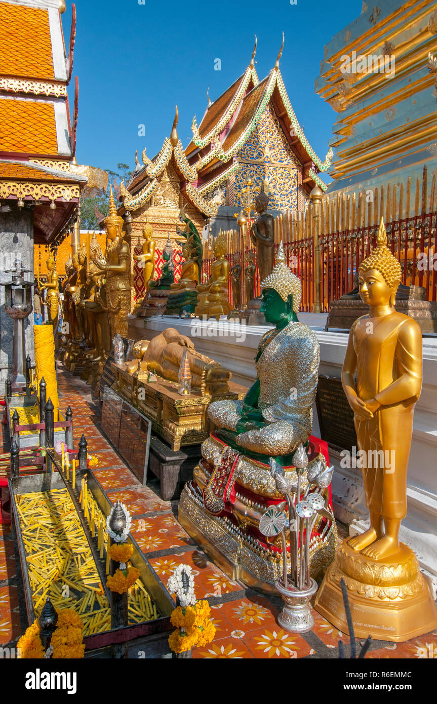 Emerald Buddha Image In Wat Phrathat Doi Suthep, A Highly Revered Buddhist Temple In Chiang Mai, Thailand Stock Photo