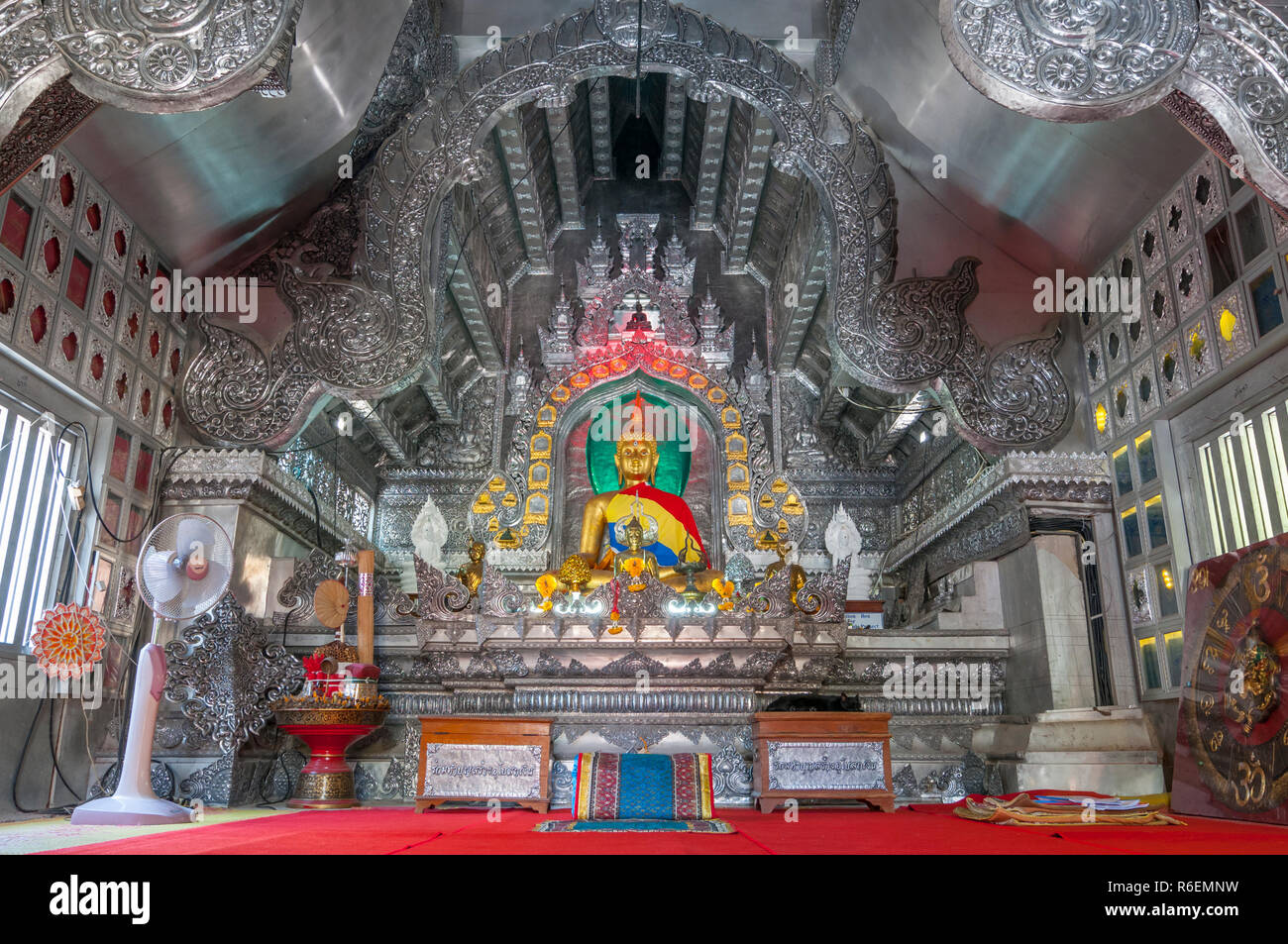 Statue Of Buddha, Wat Sri Suphan (Silver Temple), Chiang Mai, Thailand Stock Photo