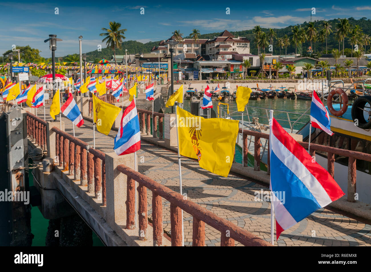 Port In The Ton Sai Bay At Phi Phi Islands, Andaman Sea, Thailand, Asia Stock Photo
