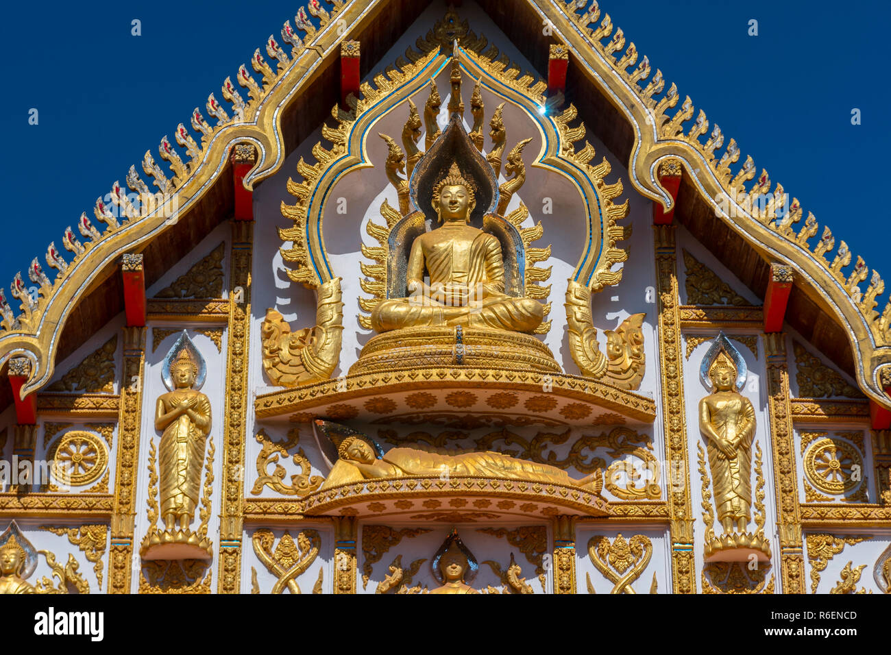 Wat That Phoun Temple In The Capital City Of Laos, Vientiane Stock Photo