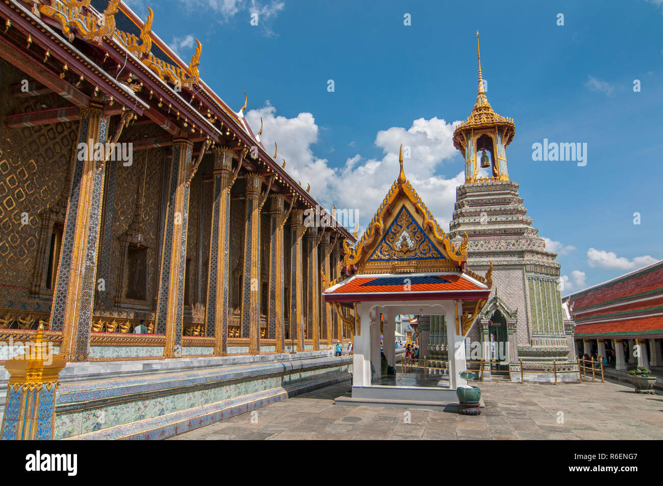 Phra Ubosot At The Temple Of The Emerald Buddha (Wat Phra Kaew), Grand Palace Complex, Bangkok, Thailand Stock Photo