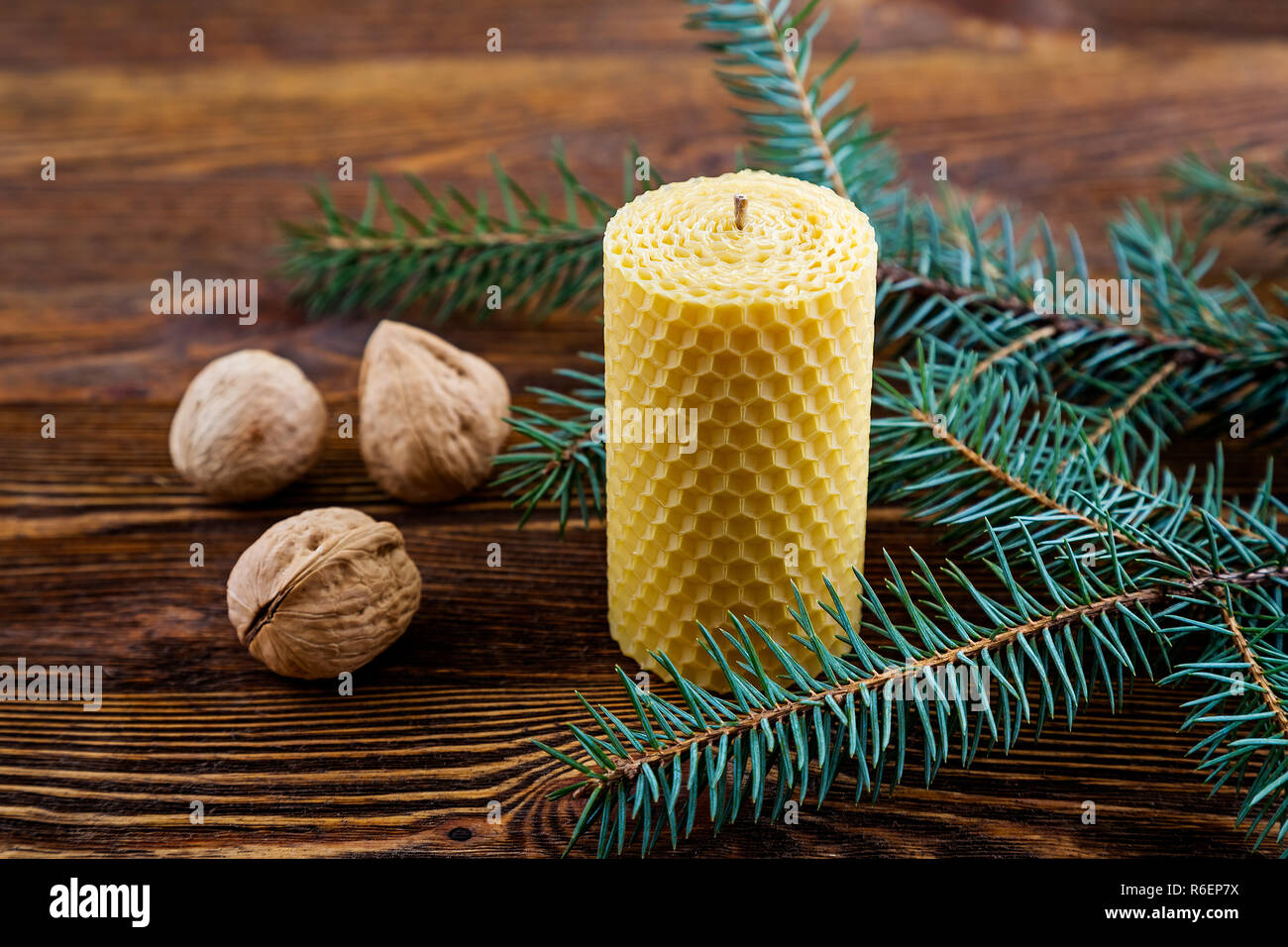 Candle made of natural wax Stock Photo - Alamy