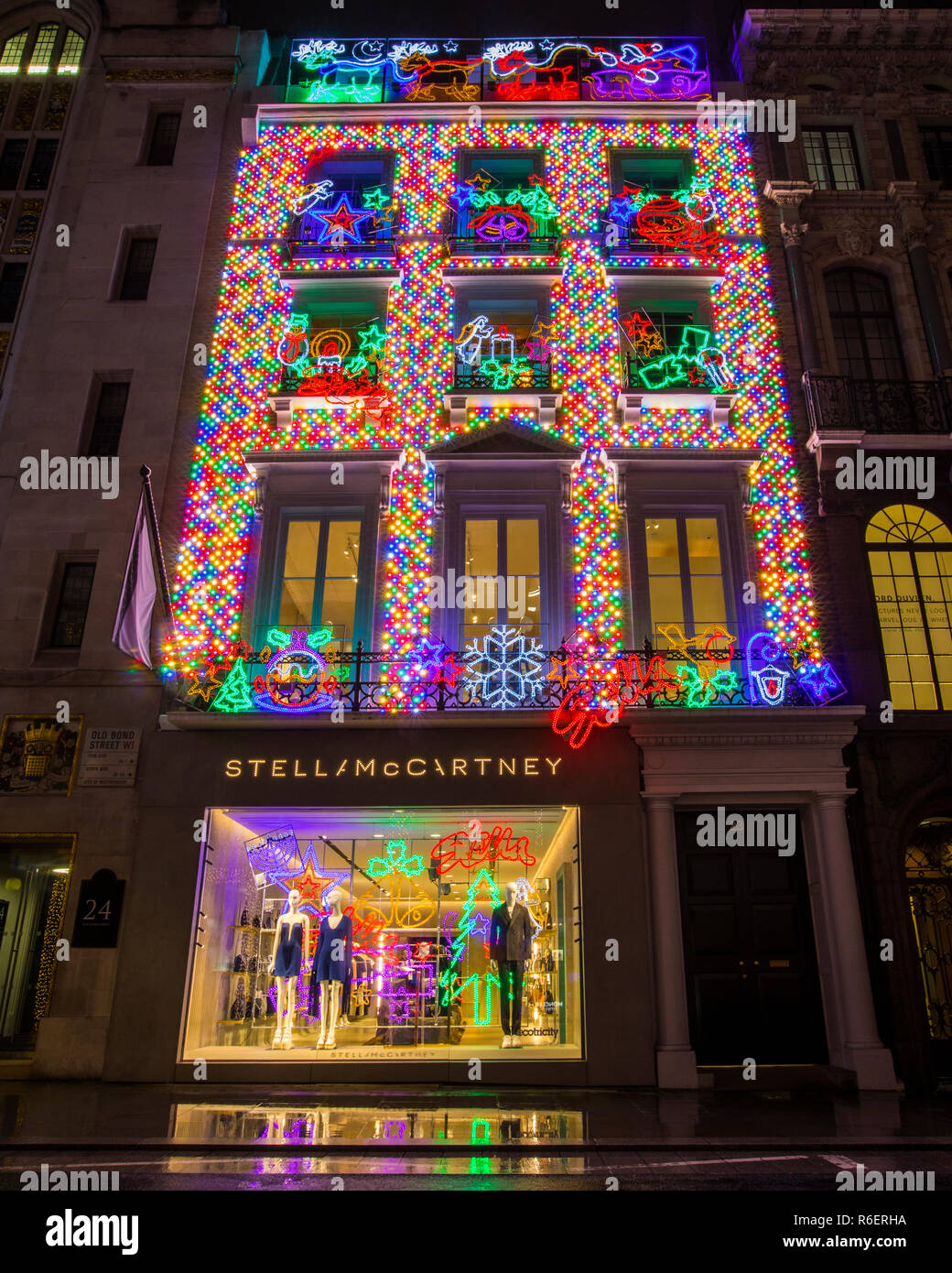 Stella McCartney store in Bond Street, covered in Christmas lights Stock  Photo - Alamy