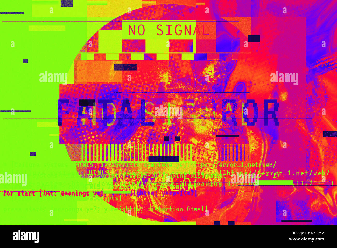 Gradient background with glitch effect, universal pattern Stock Photo