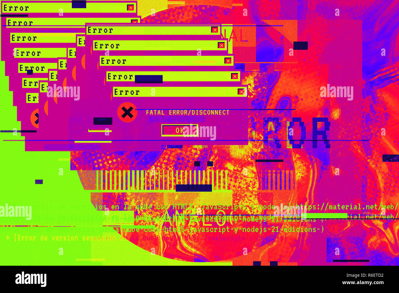 Gradient background with glitch effect, universal pattern Stock Photo