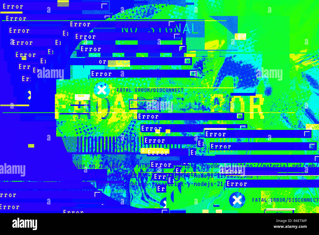Gradient background with glitch effect, universal pattern Stock Photo
