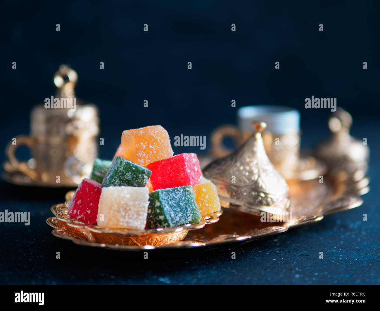 Turkish delight and turkish coffee Stock Photo - Alamy