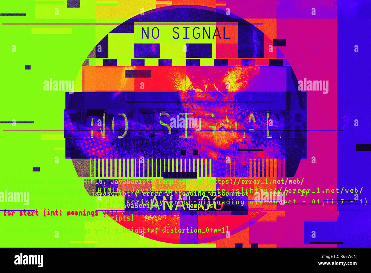 Gradient background with glitch effect, universal pattern Stock Photo