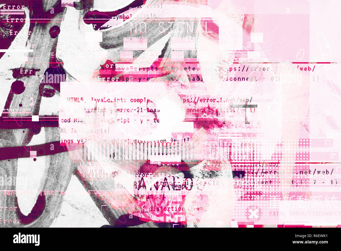 Gradient background with glitch effect, universal pattern Stock Photo