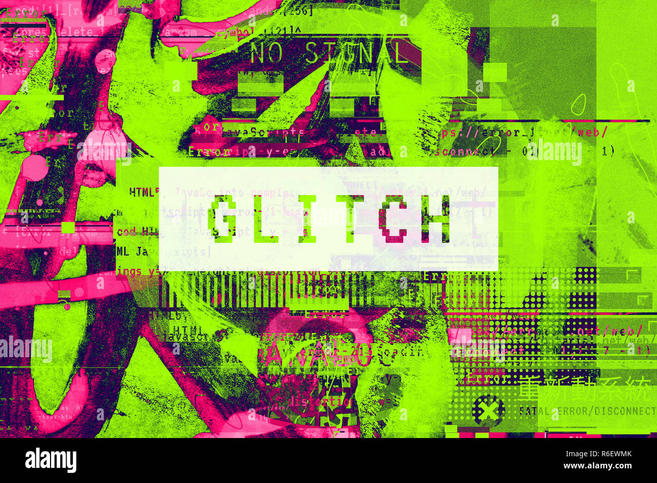 Gradient background with glitch effect, universal pattern Stock Photo