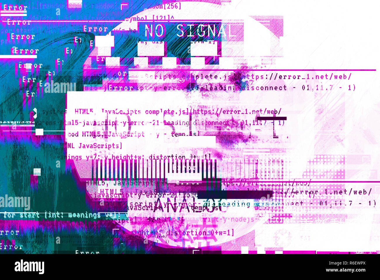 Gradient background with glitch effect, universal pattern Stock Photo