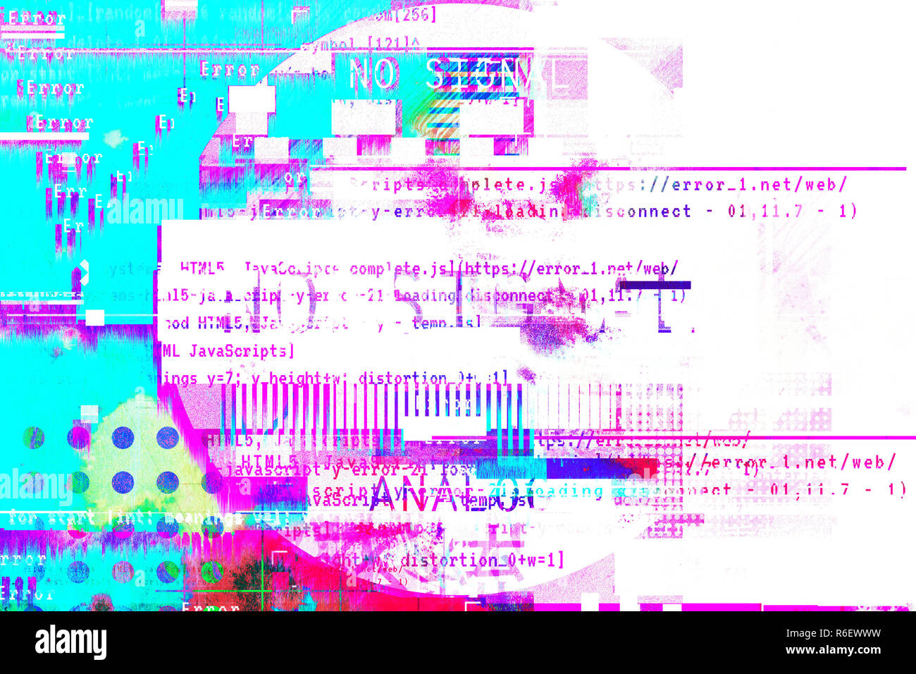 Gradient background with glitch effect, universal pattern Stock Photo