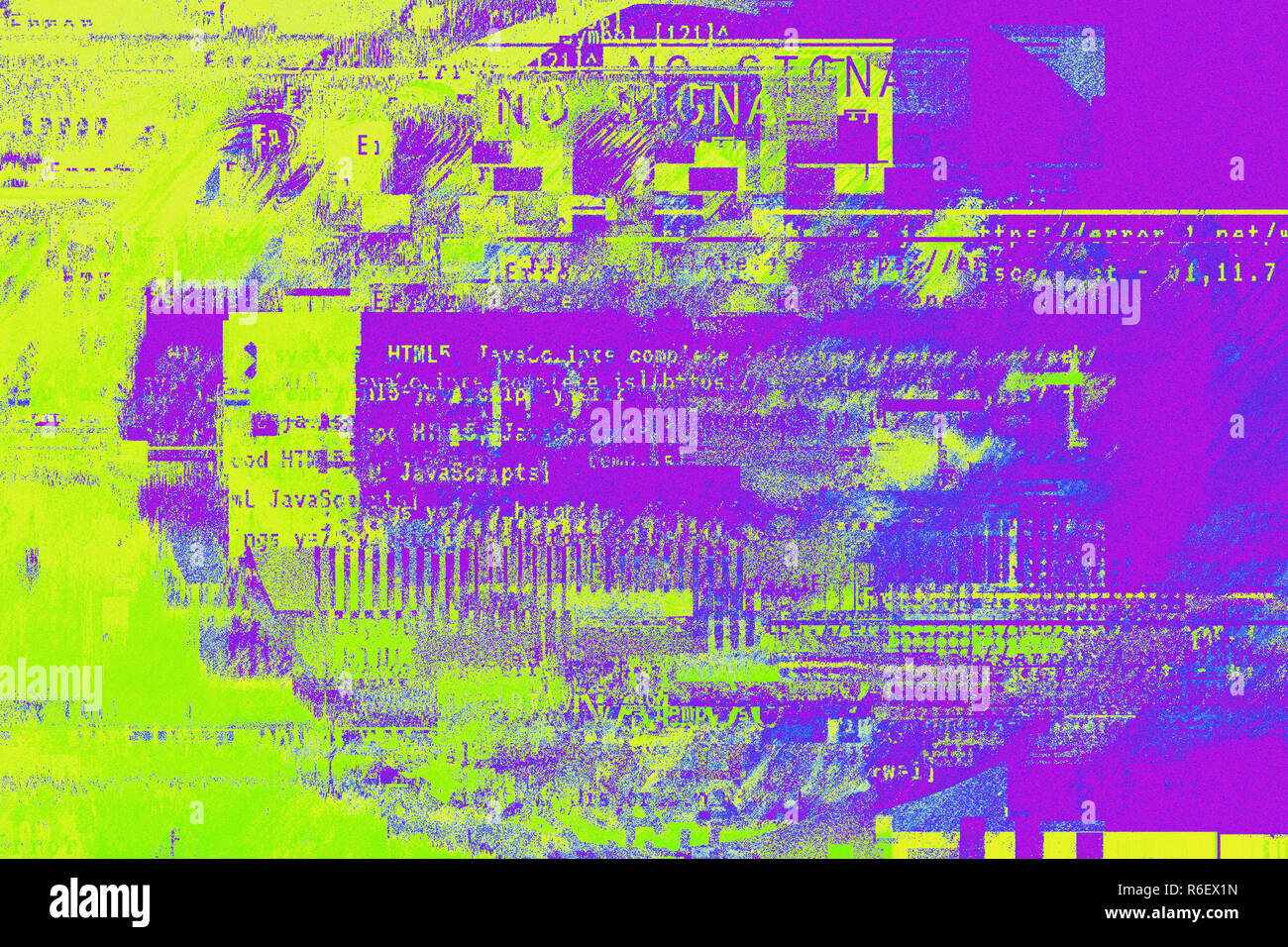 Gradient background with glitch effect, universal pattern Stock Photo